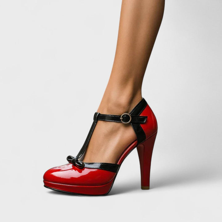 Sienna | T-Strap Bow Platform Stiletto Sandals Women
