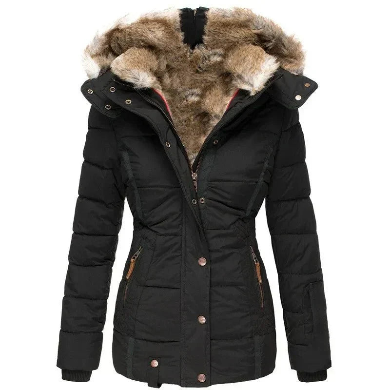 Gemma | Ladies Puffer Jacket with Faux Fur Hood