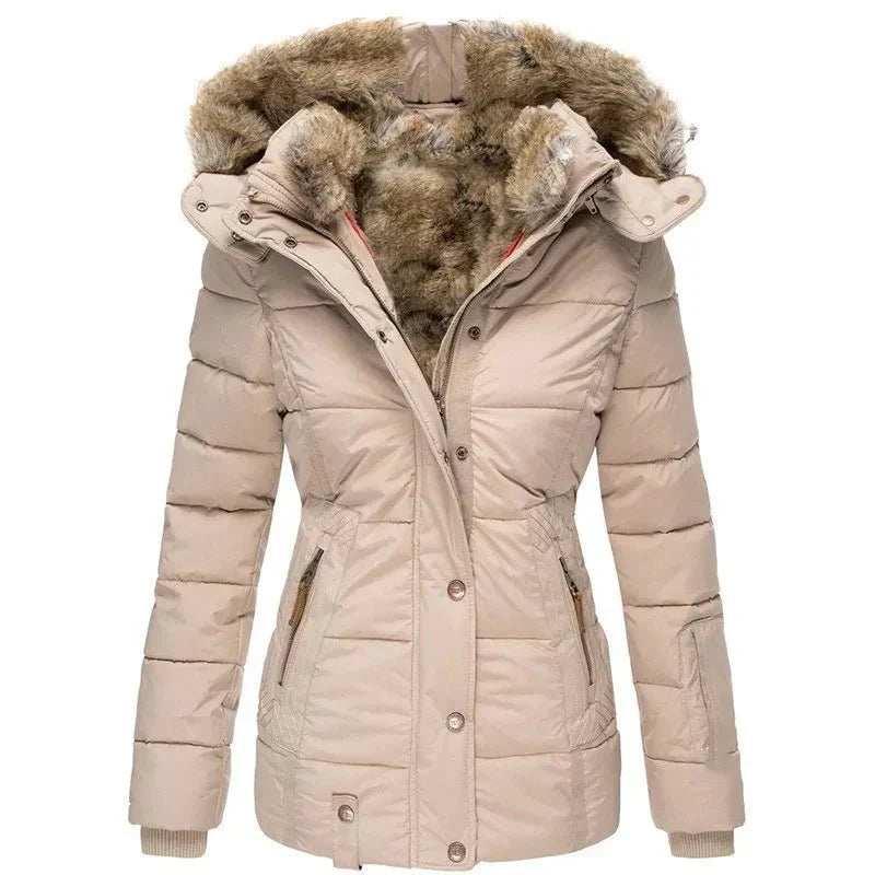 Gemma | Ladies Puffer Jacket with Faux Fur Hood