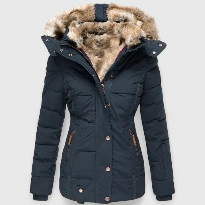 Tamsin | Ladies Puffer Jacket with Faux Fur Hood