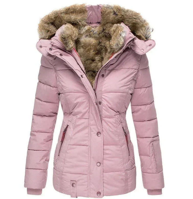 Gemma | Ladies Puffer Jacket with Faux Fur Hood