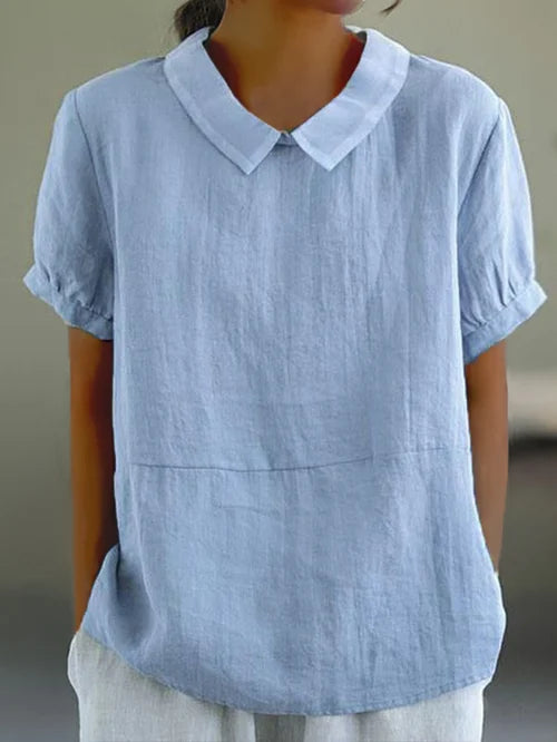 Ivy | Women Clothing Short Sleeve Linen Blouse