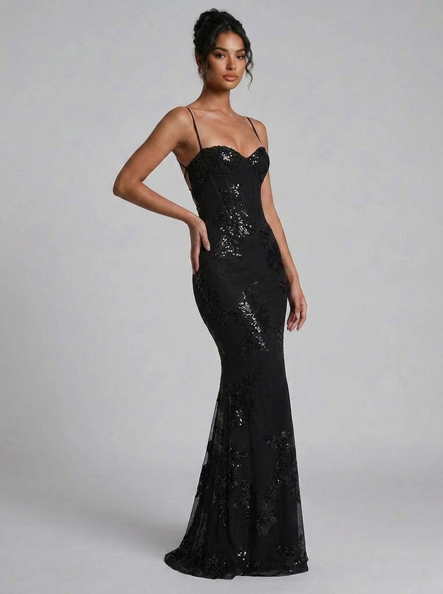 Alice | Sequin Corset Mermaid Maxi Dress