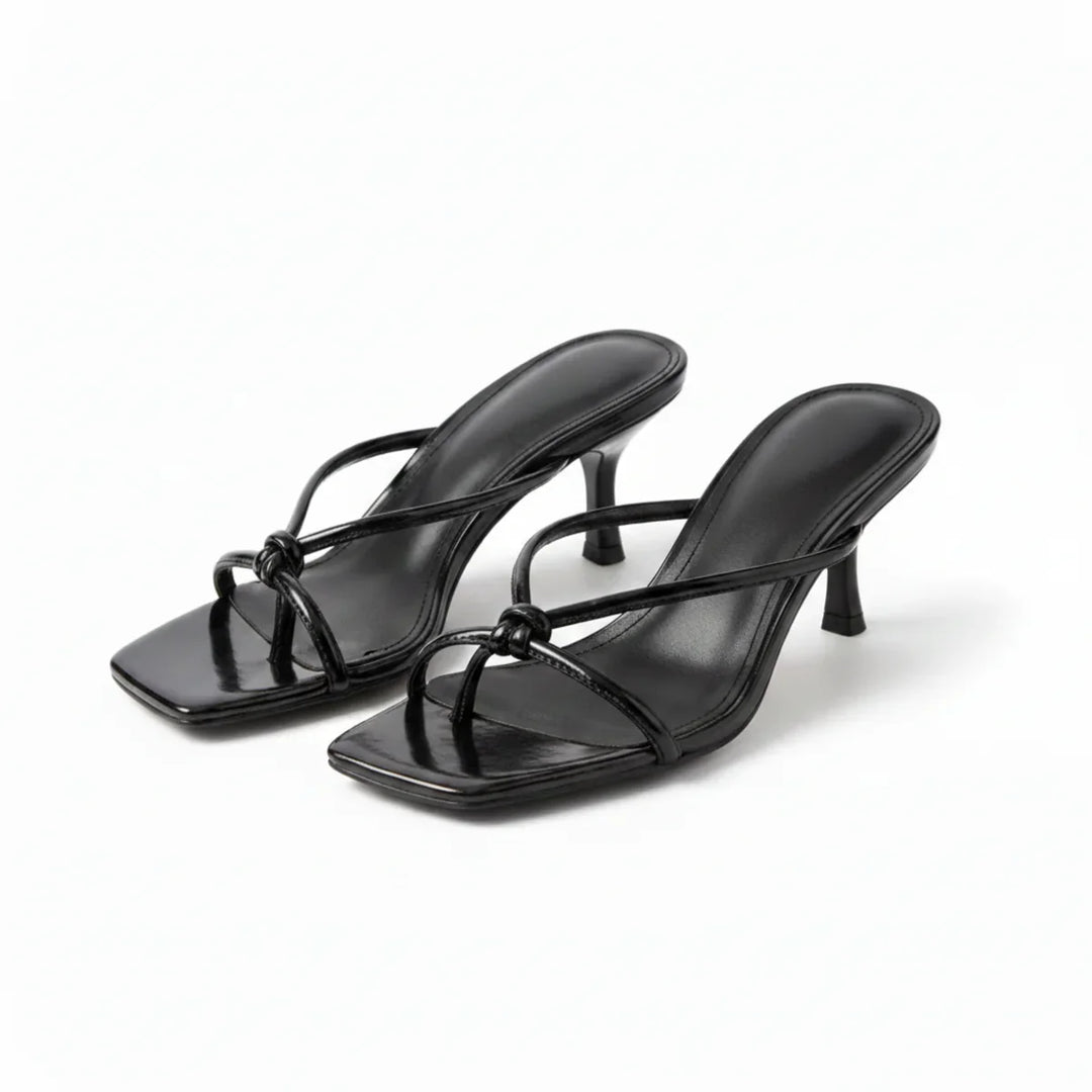 Alice | Strappy Kitten Heel Mule Sandals