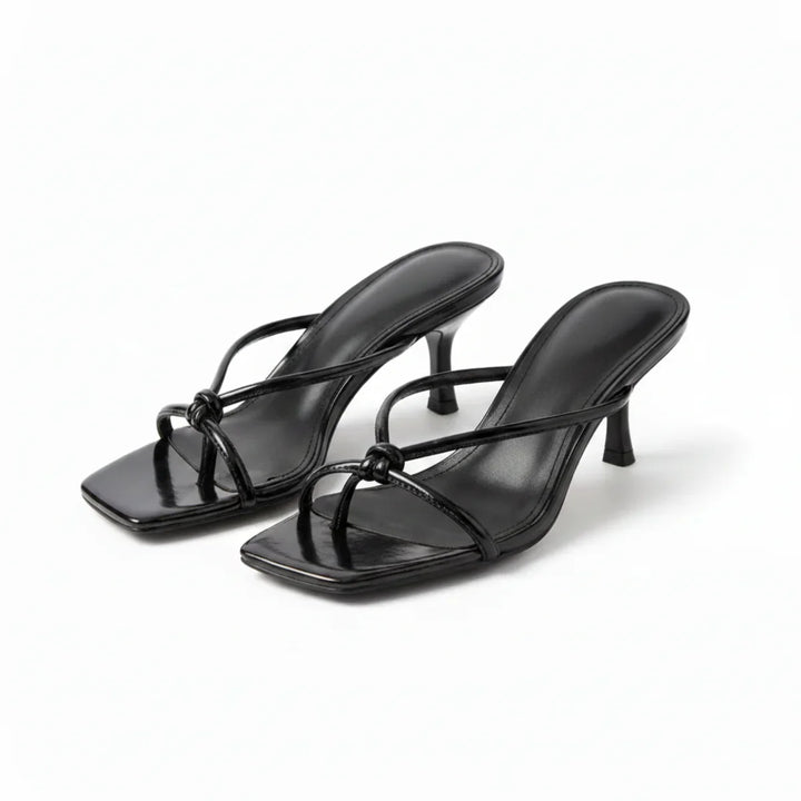 Alice | Strappy Kitten Heel Mule Sandals