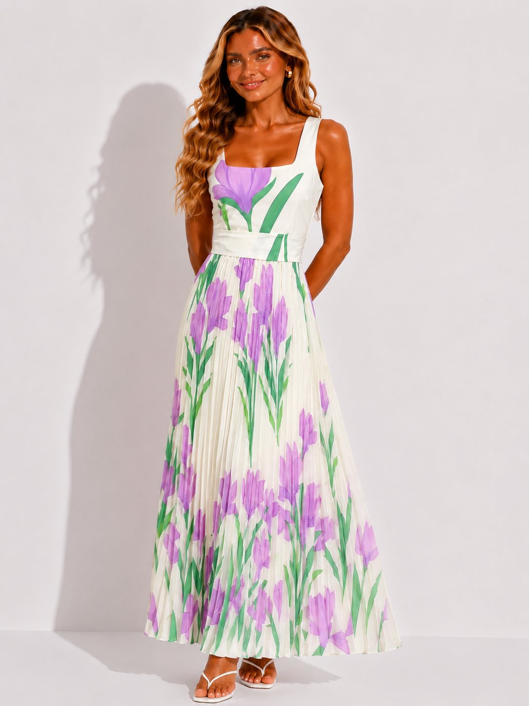 Georgia | Wedding Guest Pleated Maxi Dress