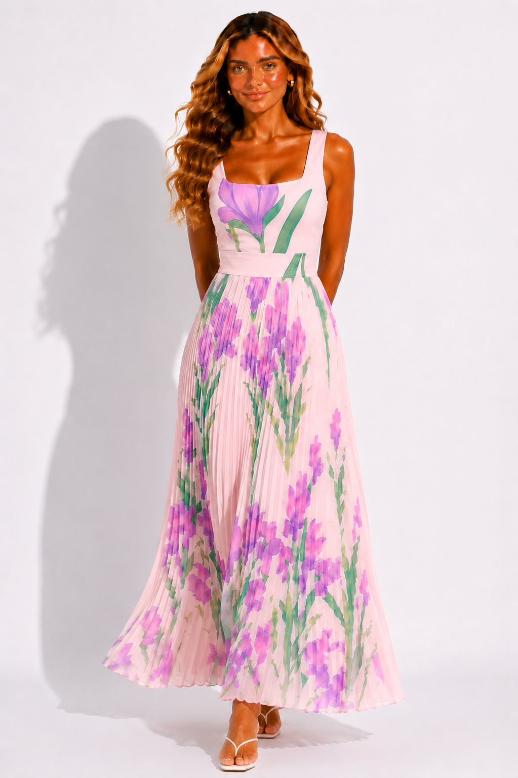 Georgia | Wedding Guest Pleated Maxi Dress