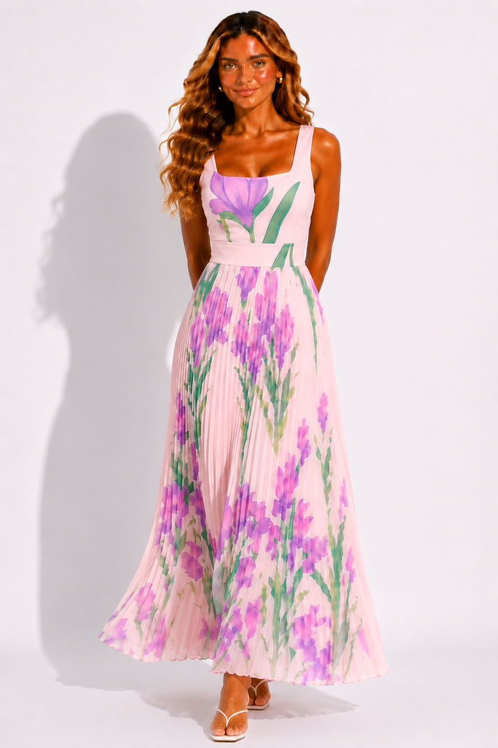 Georgia | Wedding Guest Pleated Maxi Dress