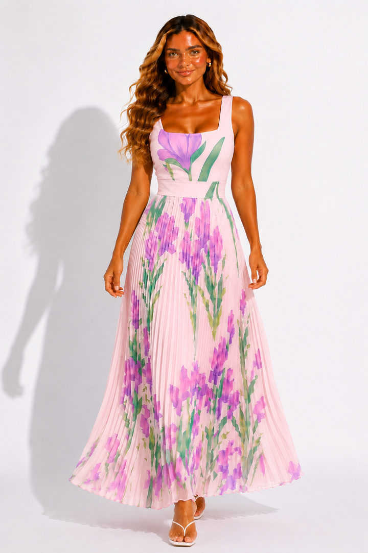 Georgia | Wedding Guest Pleated Maxi Dress