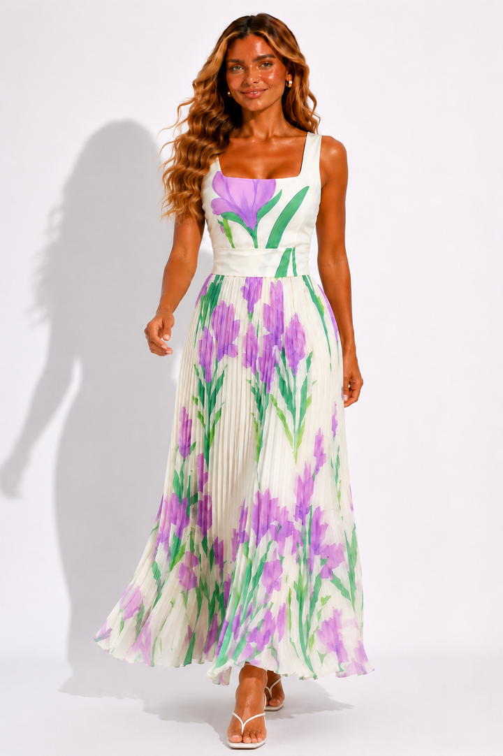 Georgia | Wedding Guest Pleated Maxi Dress