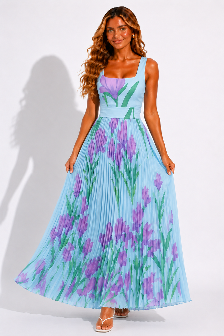 Georgia | Wedding Guest Pleated Maxi Dress