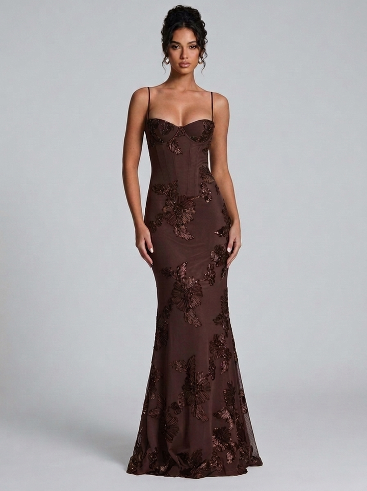 Alice | Sequin Corset Mermaid Maxi Dress