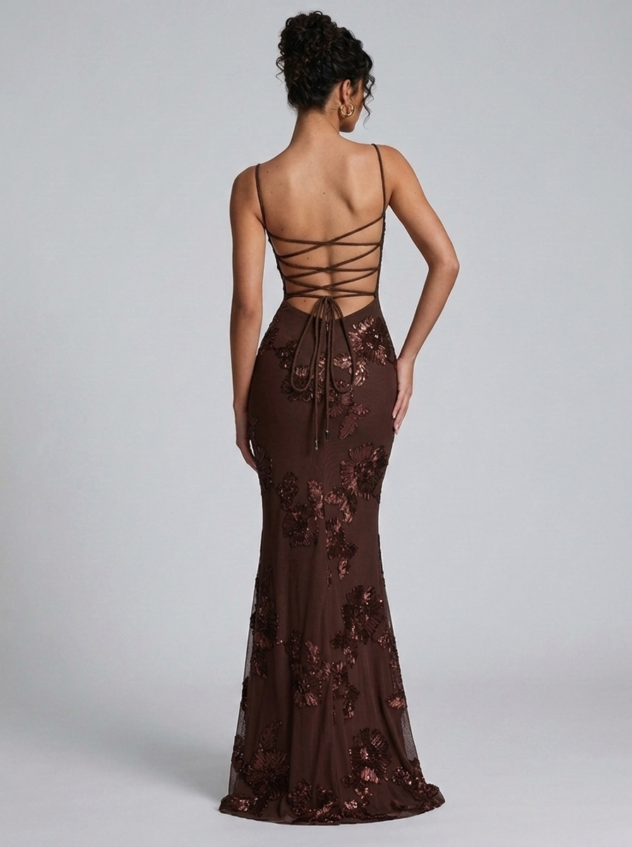 Alice | Sequin Corset Mermaid Maxi Dress