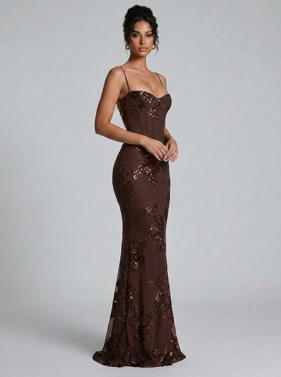 Alice | Sequin Corset Mermaid Maxi Dress