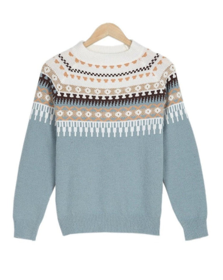 Maya | Women Spring Pattern Crewneck Sweater