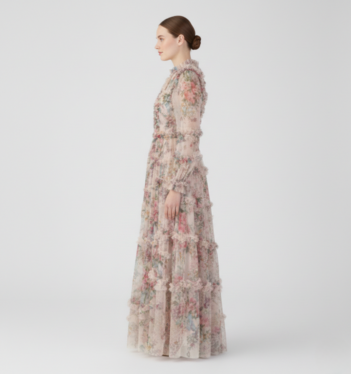 Rosie | Wedding Guest Floral Ruffle Maxi Dress