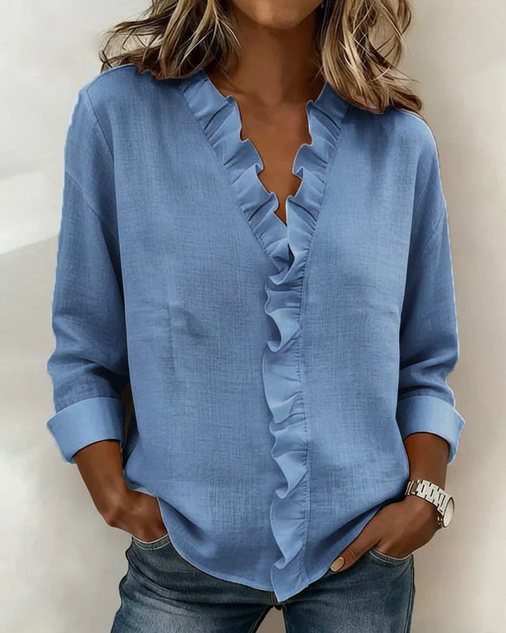Poppy | Ruffle Front Long Sleeve Women Clothing