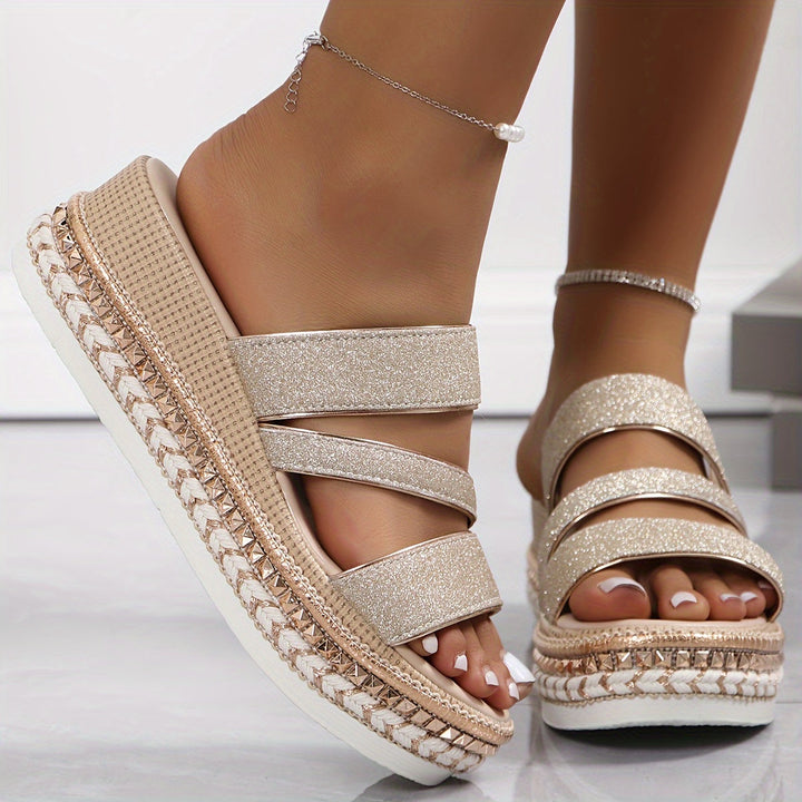 Lottie | Glitter Strap Women Platform Sandals
