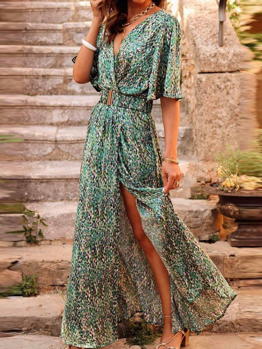 Freya | Wedding Guest Floral Maxi Wrap Dress