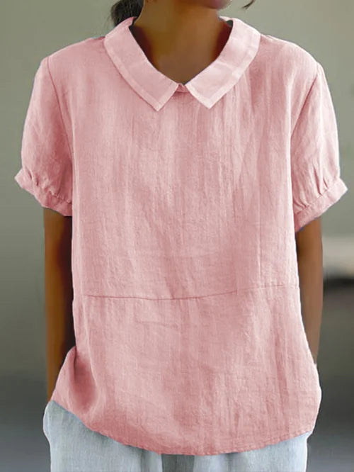 Ivy | Women Clothing Short Sleeve Linen Blouse