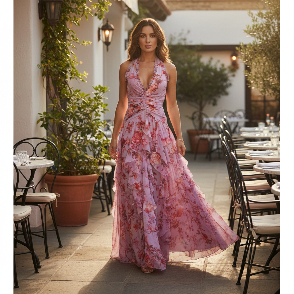 Isla | Wedding Guest Ruffle Maxi Dress