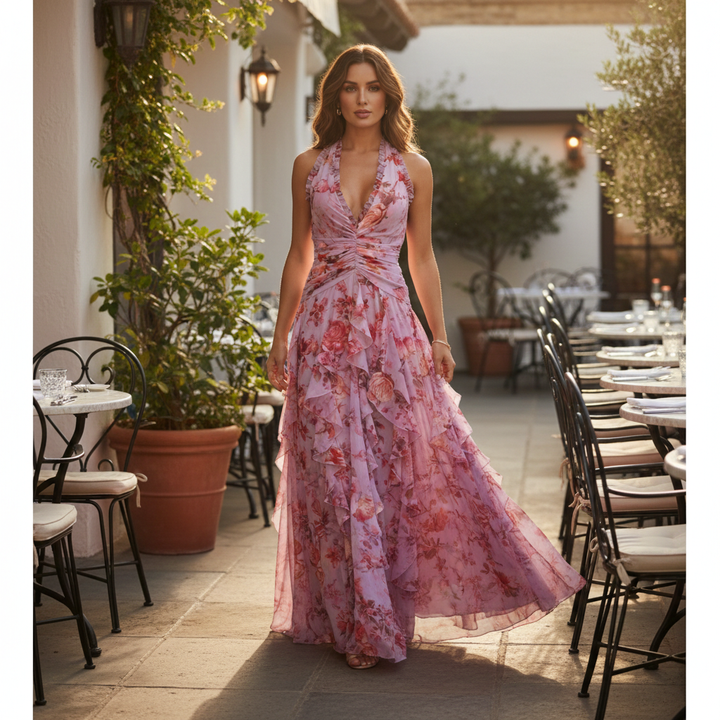 Isla | Wedding Guest Ruffle Maxi Dress