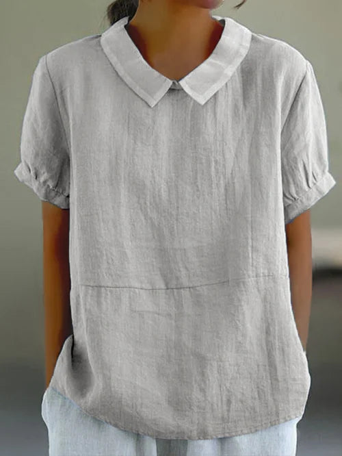 Ivy | Women Clothing Short Sleeve Linen Blouse