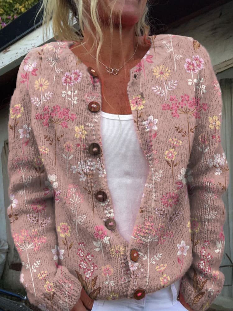 Lune London | Soft Cardigan with Flower Embroidery