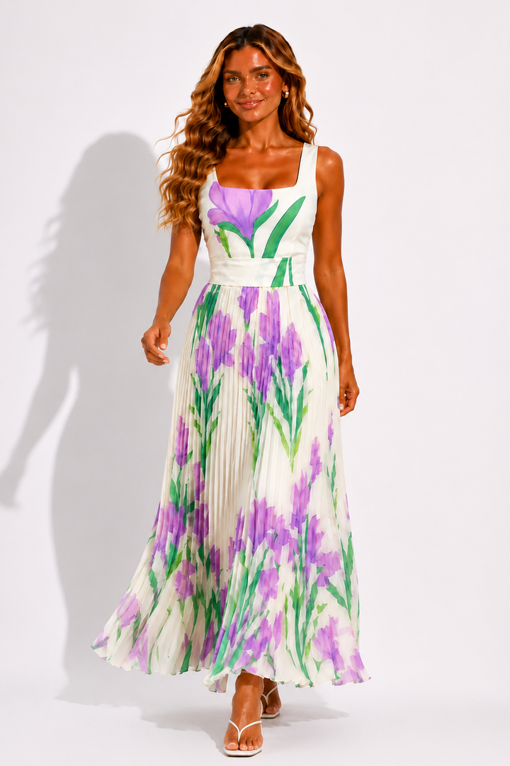 Georgia | Wedding Guest Pleated Maxi Dress