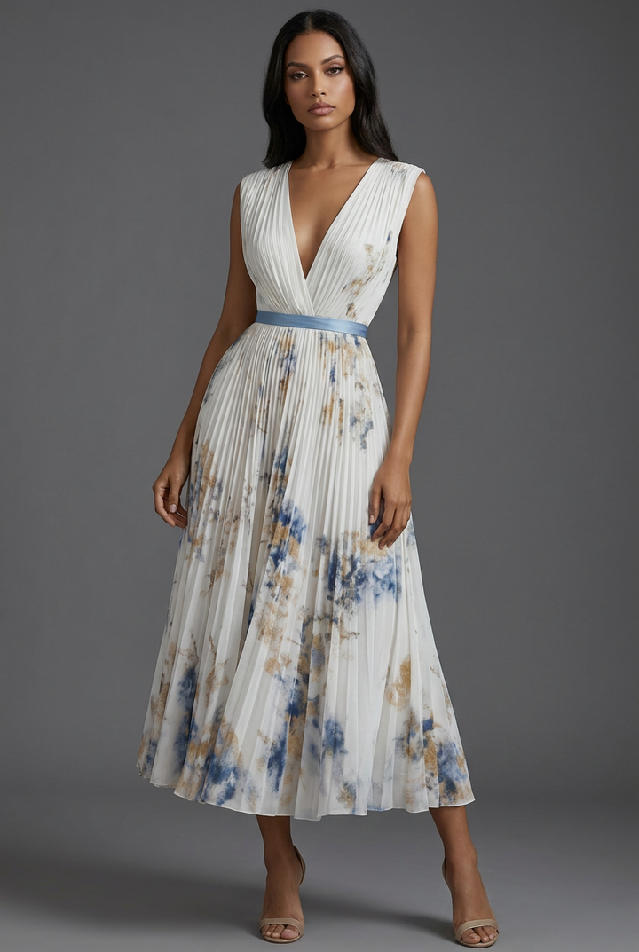Beatrice | Wedding Guest Pleated Midi Dress