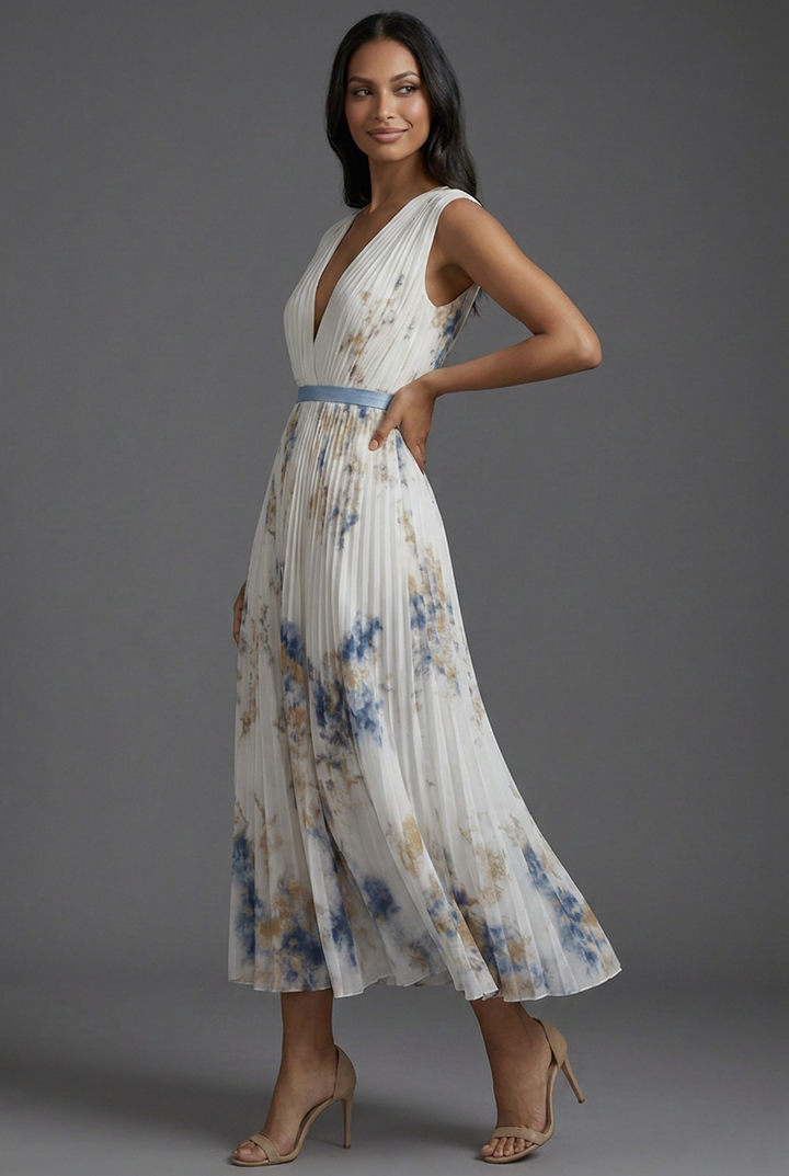 Beatrice | Wedding Guest Pleated Midi Dress