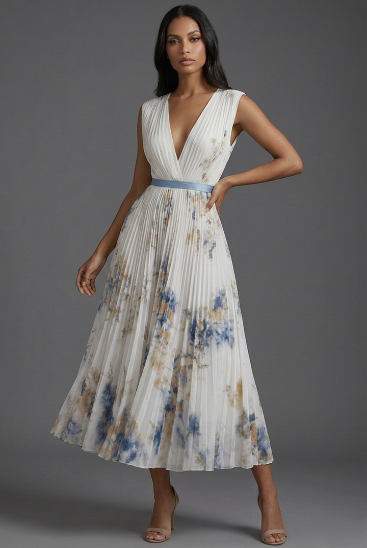 Beatrice | Wedding Guest Pleated Midi Dress