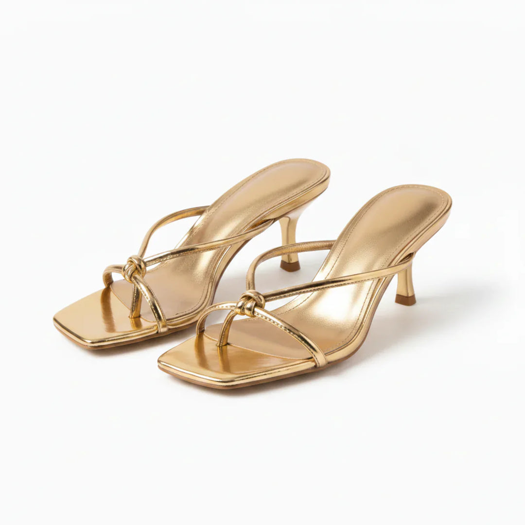 Alice | Strappy Kitten Heel Mule Sandals
