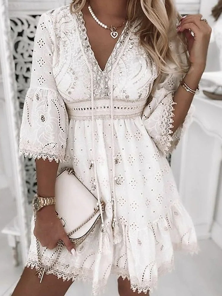 Felicity | Wedding Guest Lace Mini Dress Women