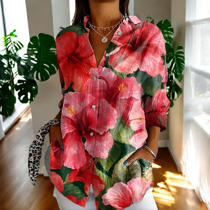 Ava | Print Women Clothing Button Blouse