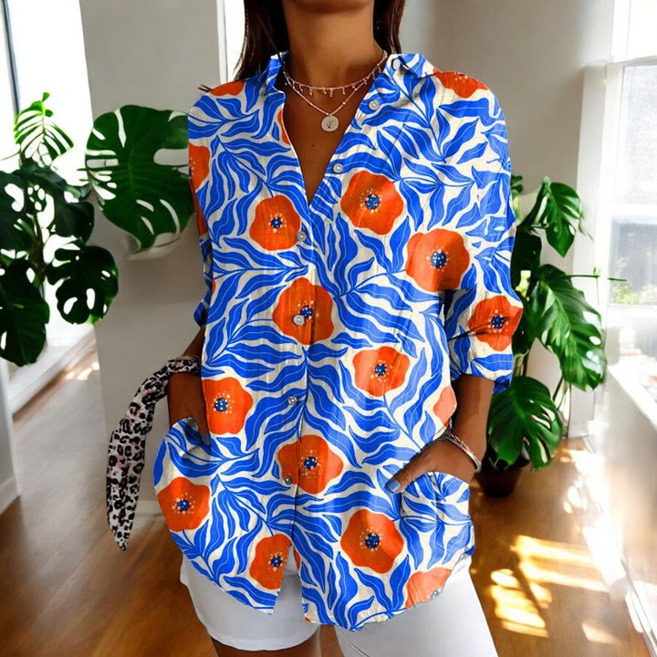 Ava | Print Women Clothing Button Blouse