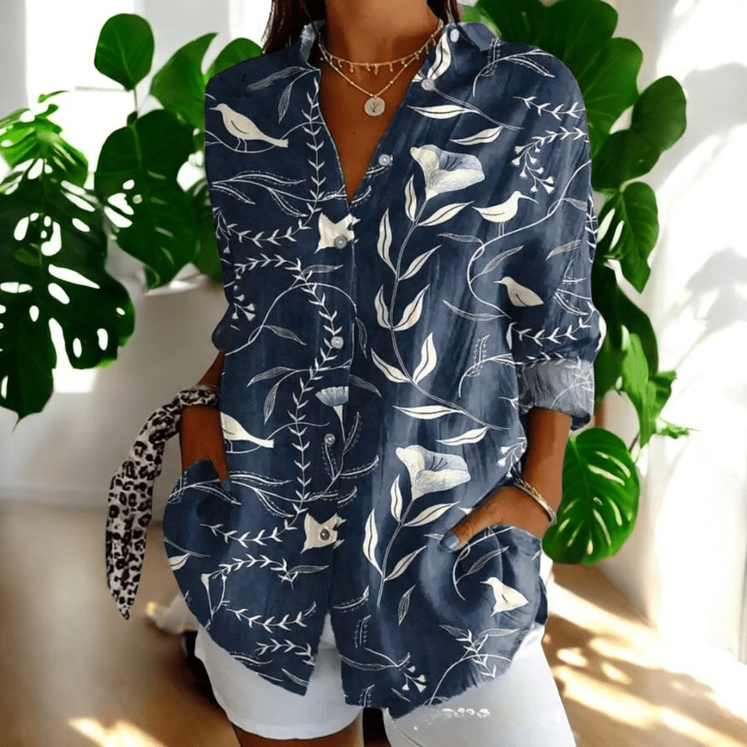 Ava | Print Women Clothing Button Blouse