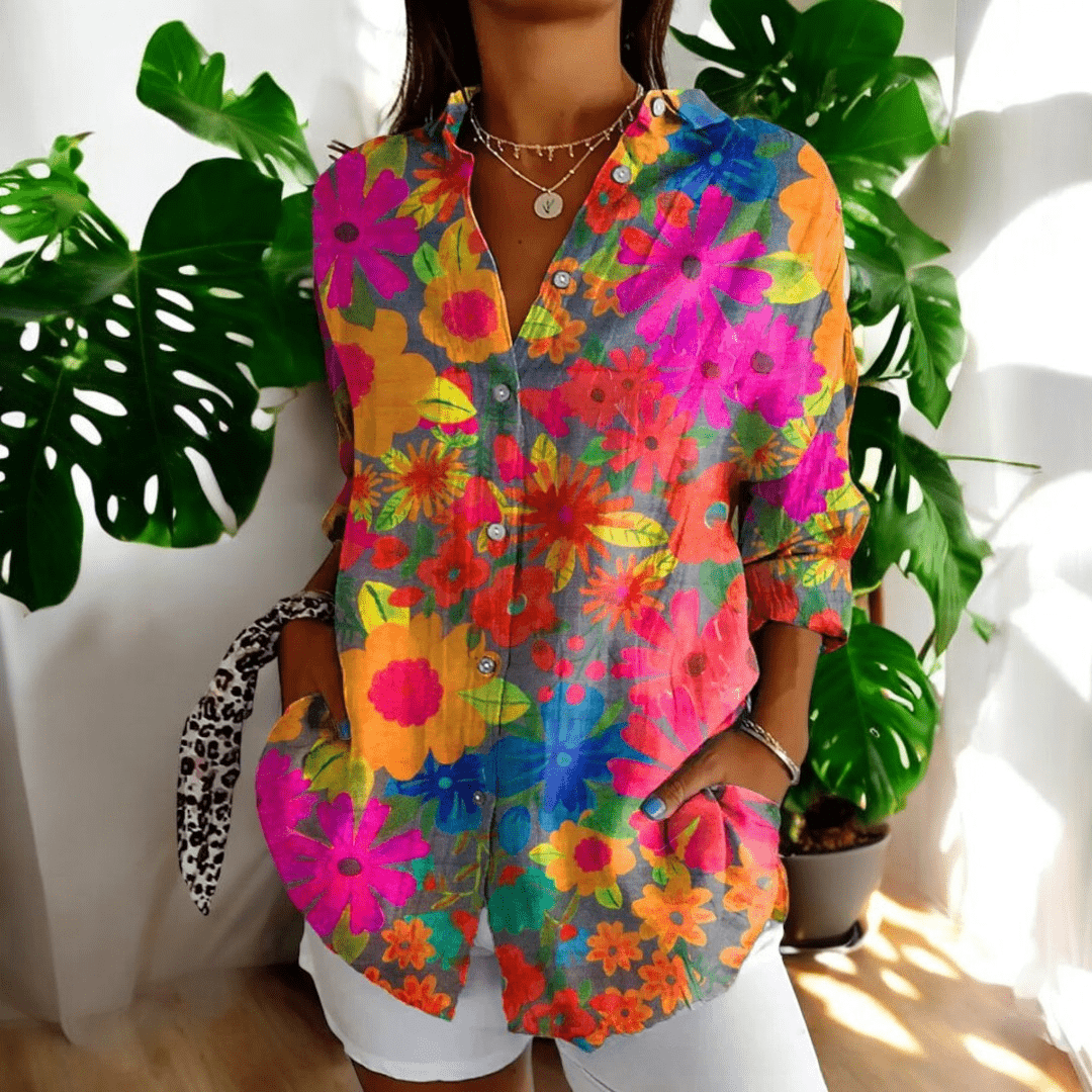 Ava | Print Women Clothing Button Blouse