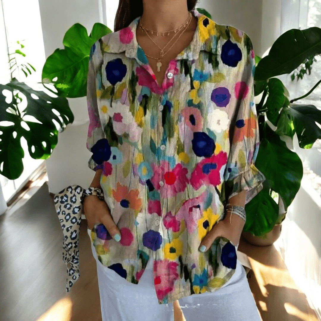 Ava | Print Women Clothing Button Blouse