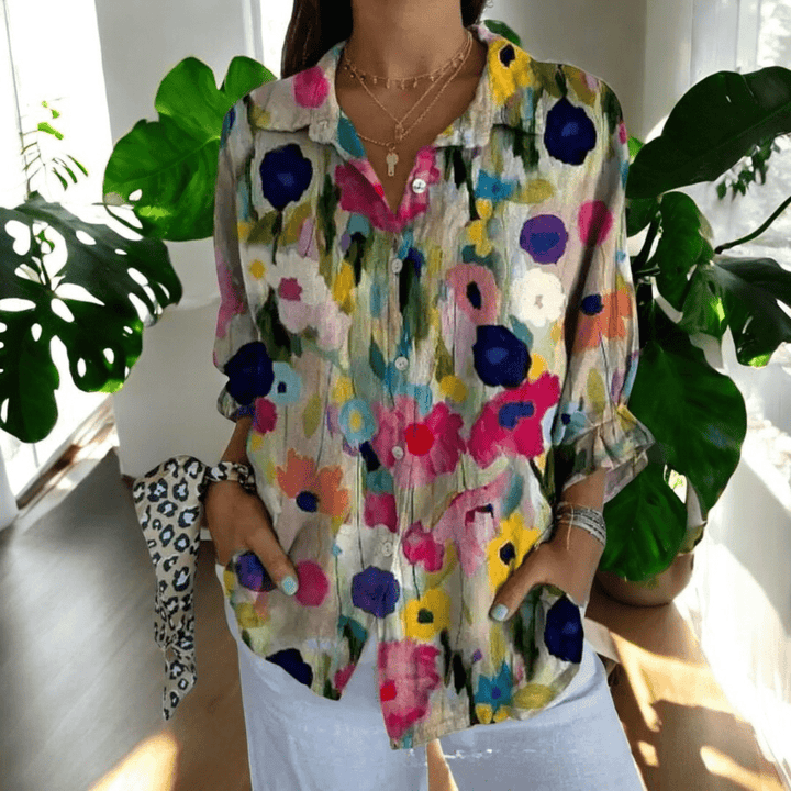 Ava | Print Women Clothing Button Blouse