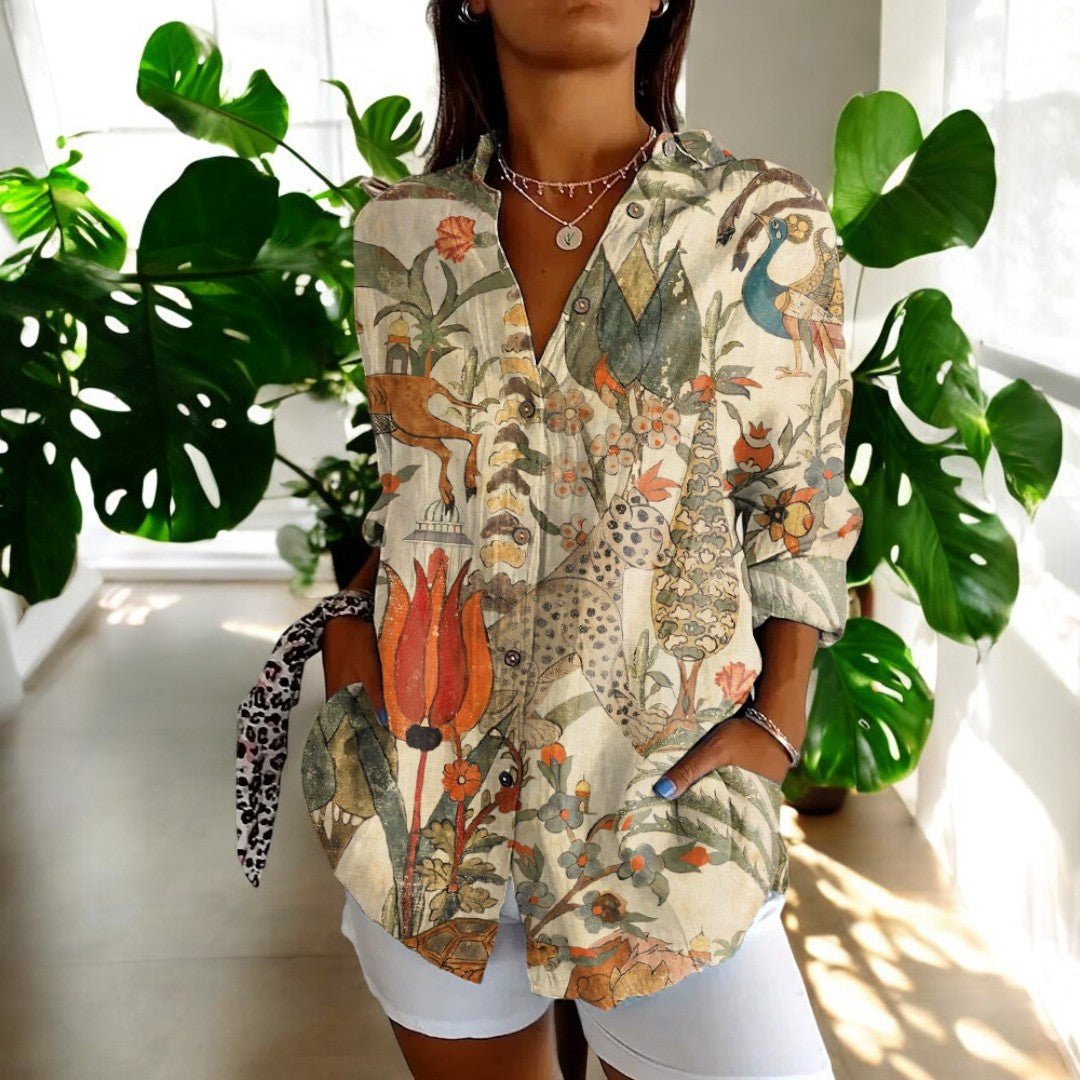 Ava | Print Women Clothing Button Blouse