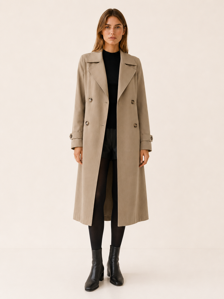 Ivy | Womens Coats Double-Breasted Longline Coat