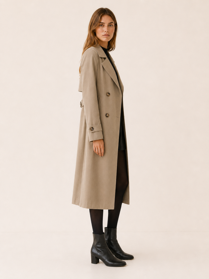 Ivy | Womens Coats Double-Breasted Longline Coat