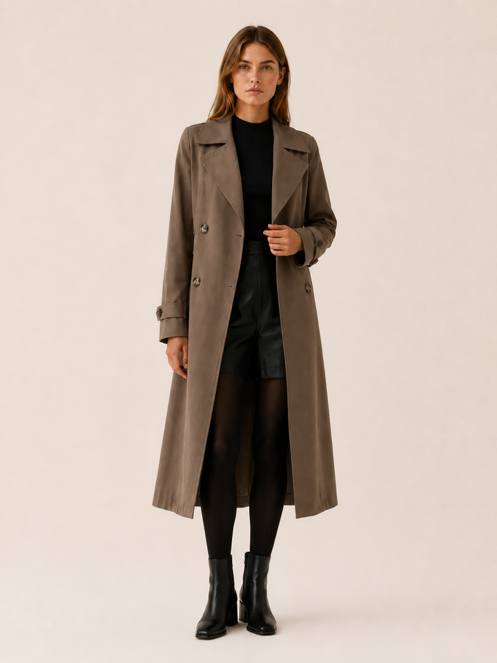Ivy | Womens Coats Double-Breasted Longline Coat