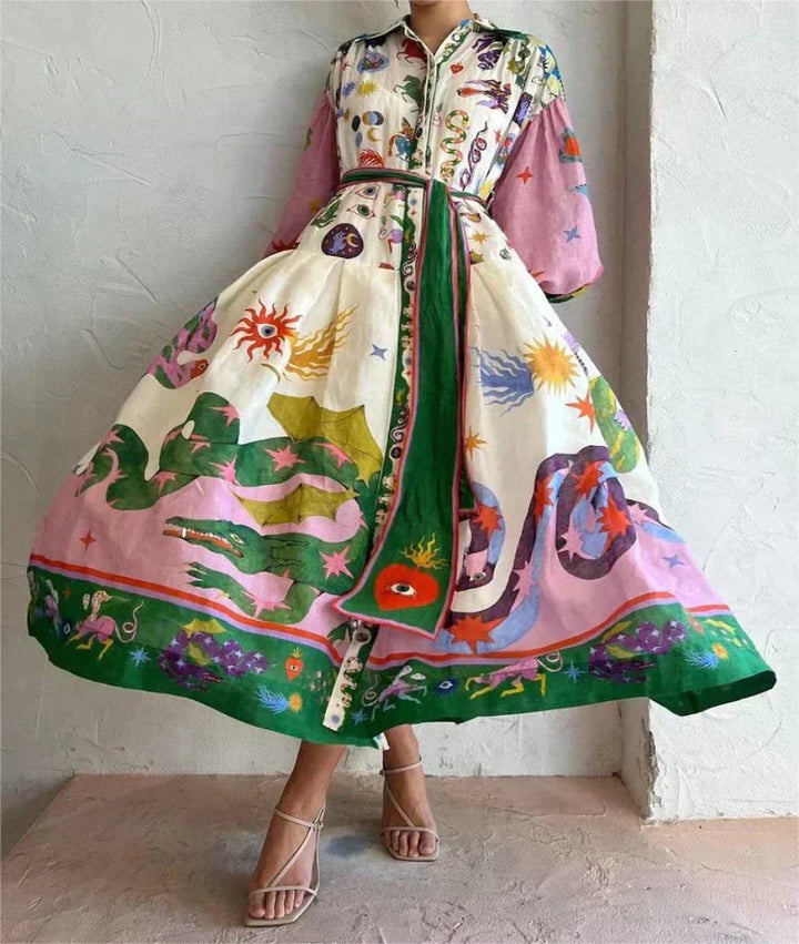 Ava | Printed Maxi Dress for Women