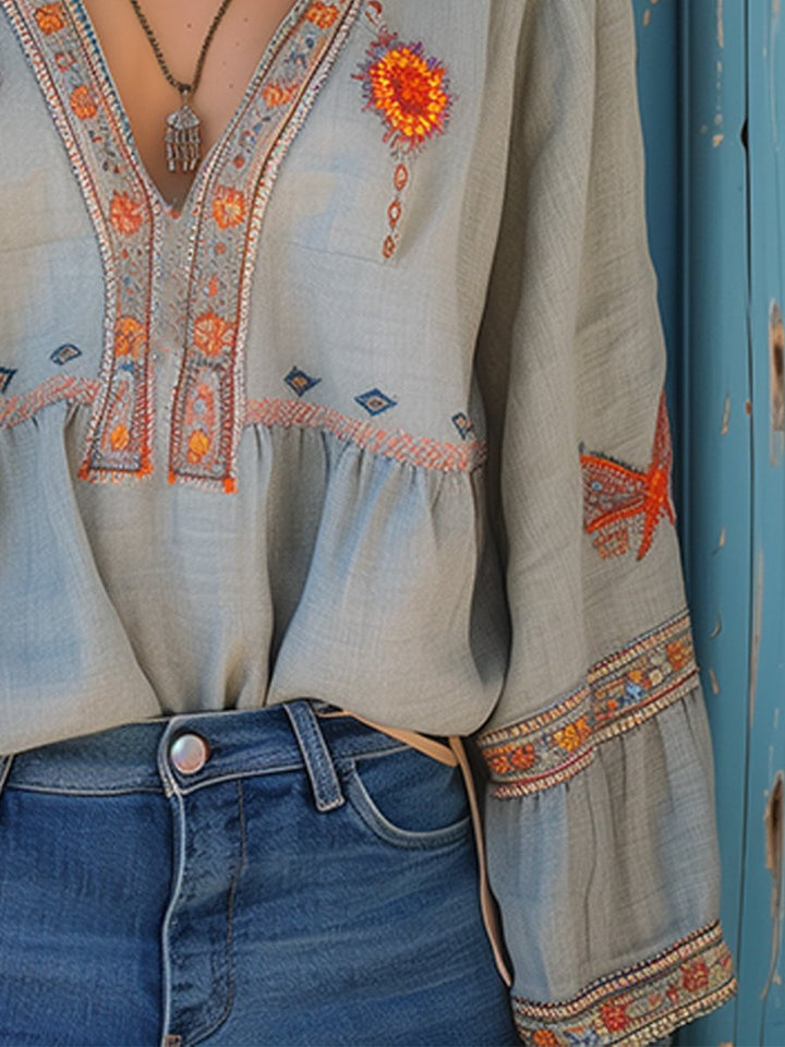 Ivy | Embroidered Boho Women Clothing Blouse