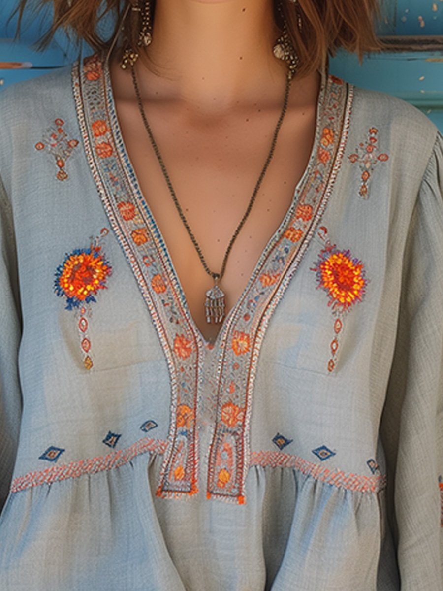Ivy | Embroidered Boho Women Clothing Blouse