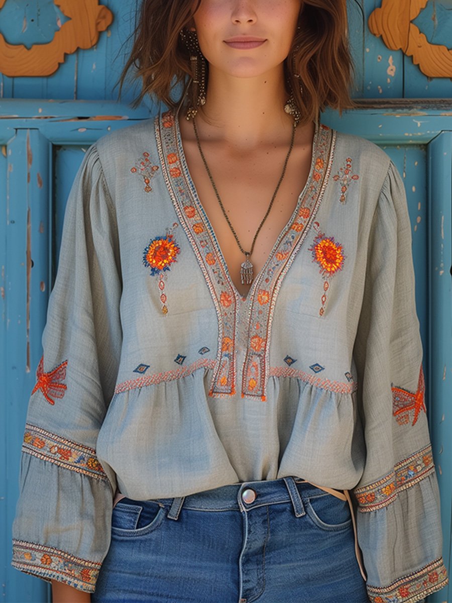 Ivy | Embroidered Boho Women Clothing Blouse