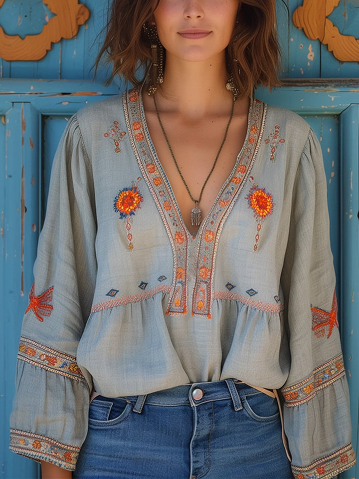 Ivy | Embroidered Boho Women Clothing Blouse