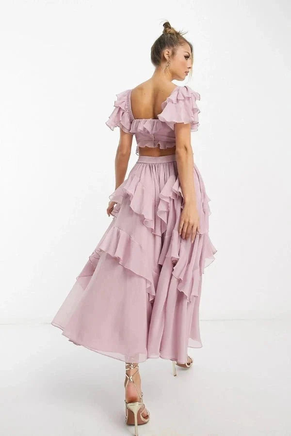 Matilda | Wedding Guest Ruffle Midi Dress Women